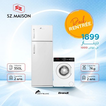 Réfrigérateur Montblanc 350L / Lave linge BRANDT Frontale 7Kg