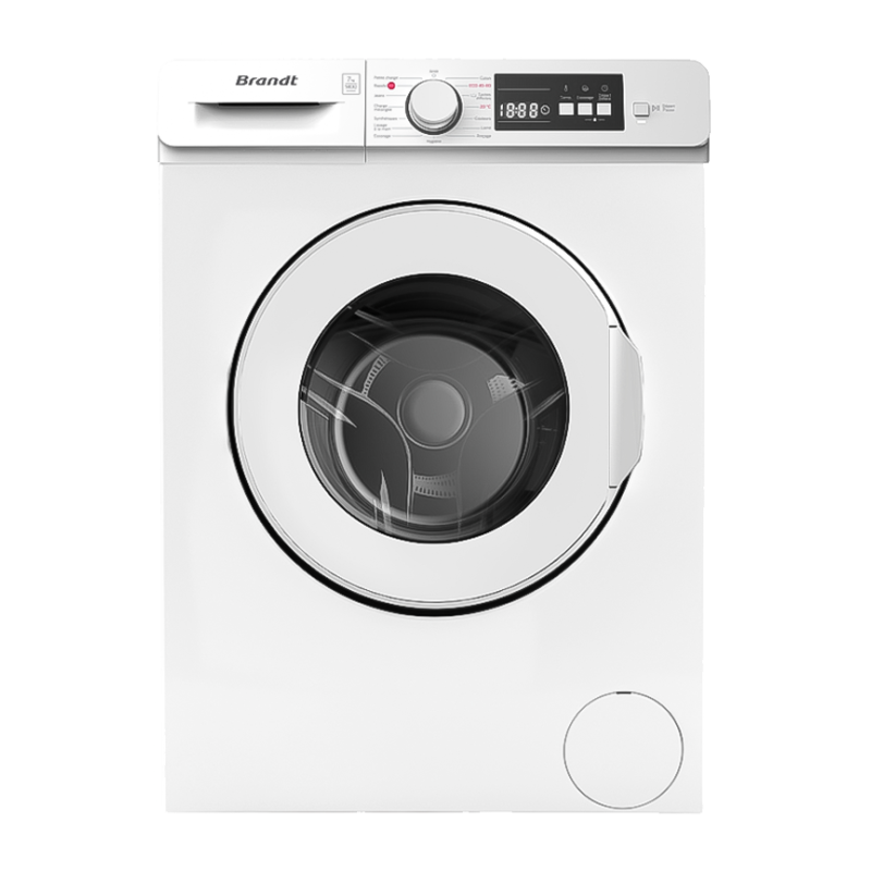 Lave linge BRANDT - 7KG 1400trs/min - Blanc avec Bandeau Noir