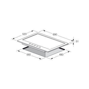 Table de cuisson Focus - 70 cm  - Inox