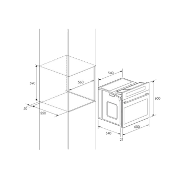 Four Encastrable Focus - 60cm  - Inox