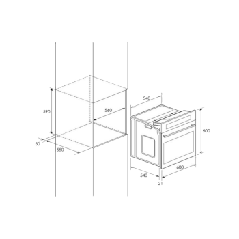 Four Encastrable  Électrique Multifonctions Focus -  60 cm - Noir